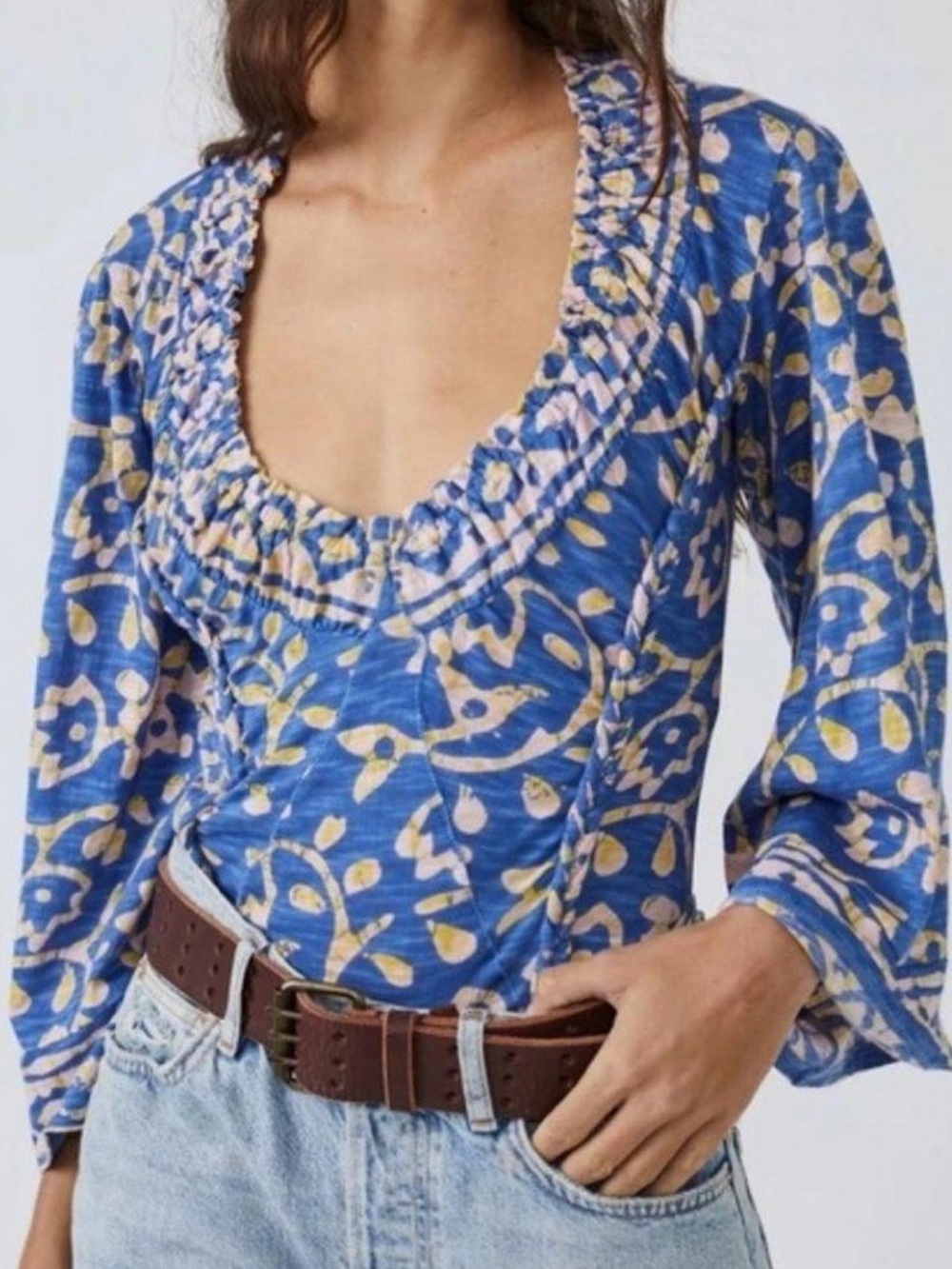 Free People On the Block Bell Sleeve Top